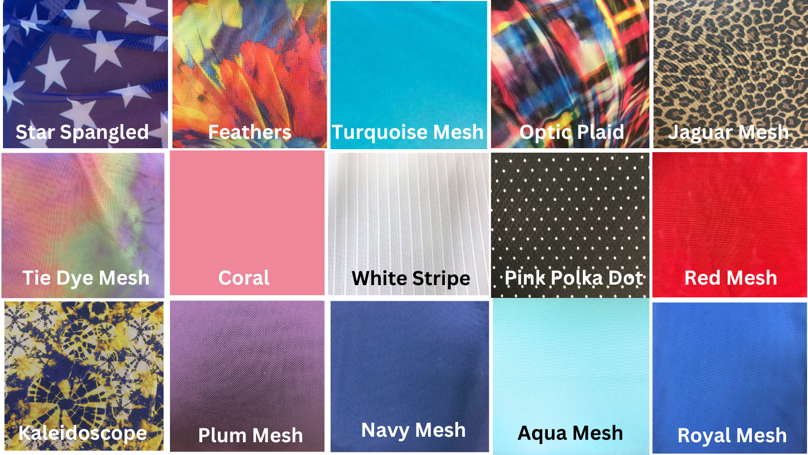 Different types of mesh fabrics