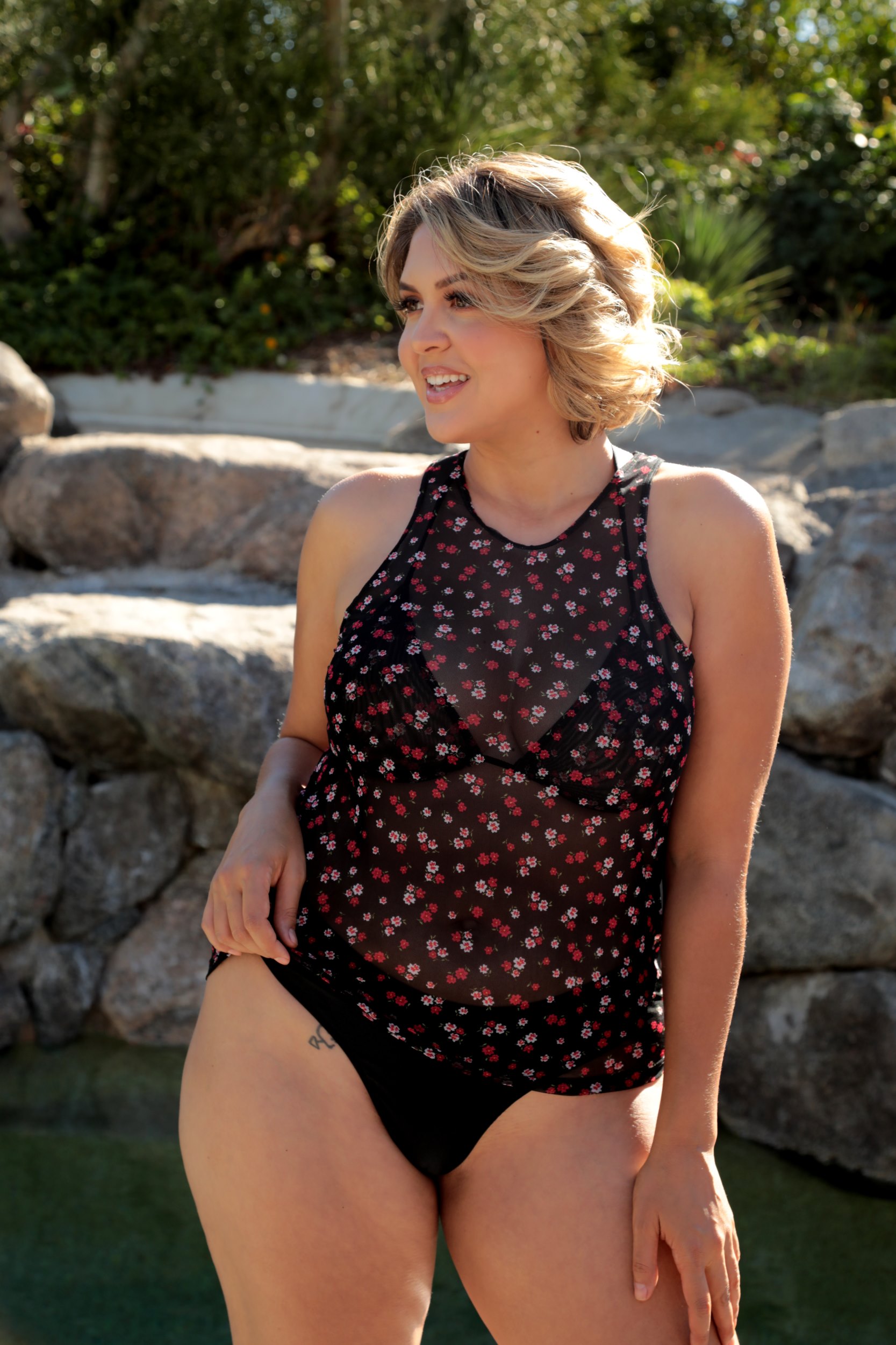 Classic Sheer Tank Top in Ivory Lace