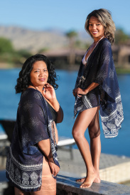 Navy Chiffon Cover-Up