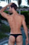 Black Azur Mens thong swimsuit back