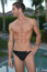 Black Azur Mens Thong swimsuit front