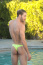 Neon Yellow Azur lined thong swimsuit - back
