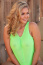 Neon Lime Sheer Fitted Tank in sizes 2-2X