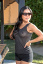 Sheer Mesh Fitted Tank See Thru Top shown with Black Sport Shorts