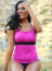 Scoop Neck Tankini Fuschia with Rio Bottom