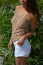 White with Mocha Lace Tank Top